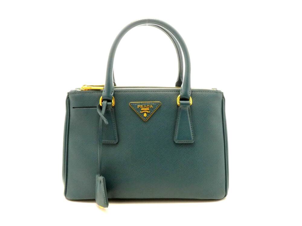 Prada Shoulder Bag Handbag Saffiano Leather Green